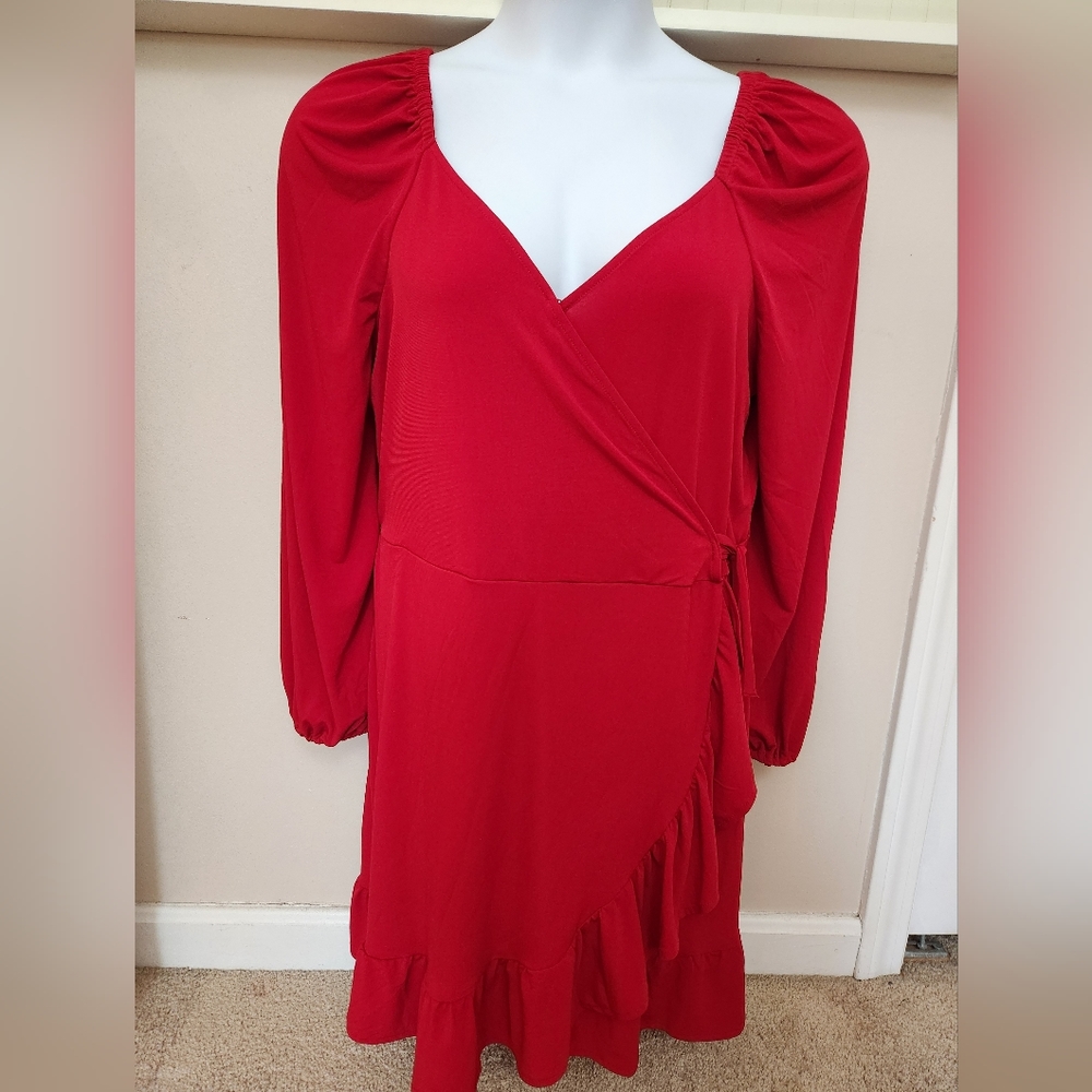 Faux Wrap Mini Dress